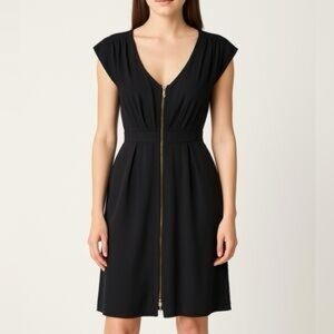H&M Black Front Zipper Dress - Size 2